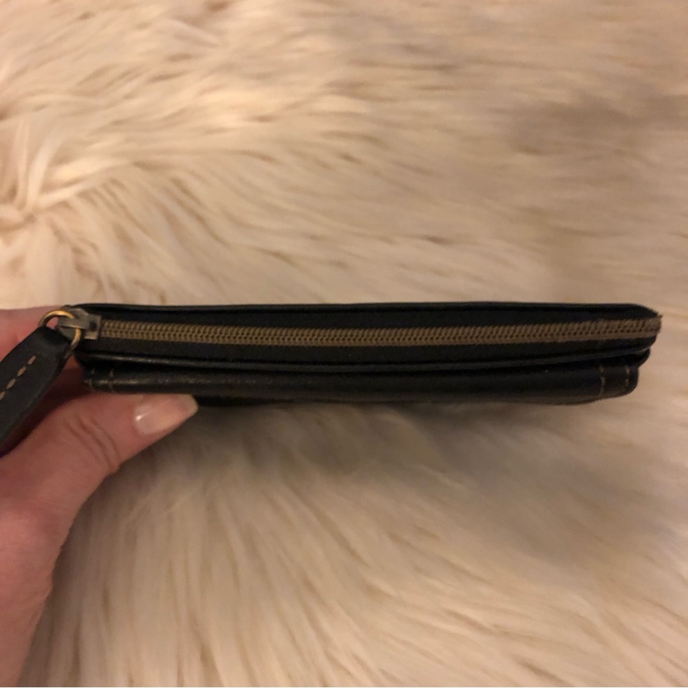 Fossil black leather coin card case wallet - Picture 8 of 10